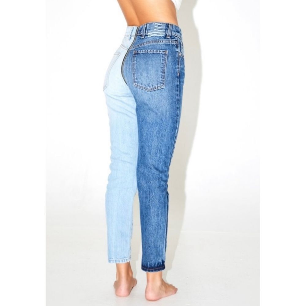 Revice Two Tone Yin Yang Full Zip Around Jeans Size 24‎